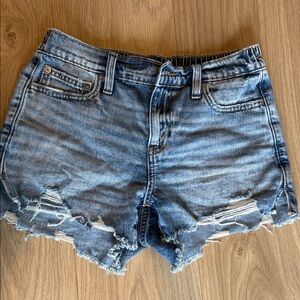 Aerie Blue Distressed Jean Shorts